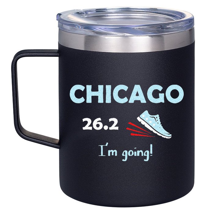 Chicago Im Going Marathon Runner Running 26.2 12oz Stainless Steel Coffee Mug