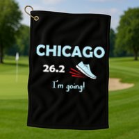 Chicago Im Going Marathon Runner Running 26.2 Golf Towel