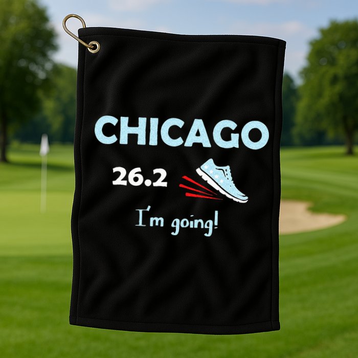 Chicago Im Going Marathon Runner Running 26.2 Golf Towel