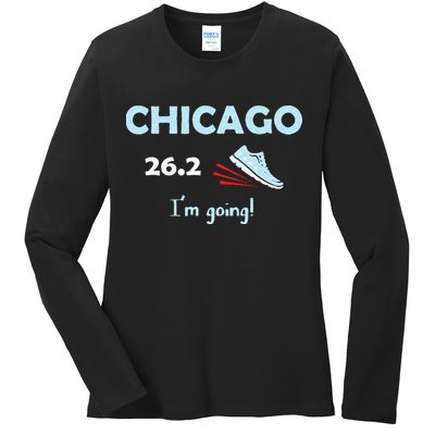 Chicago Im Going Marathon Runner Running 26.2 Ladies Long Sleeve Shirt