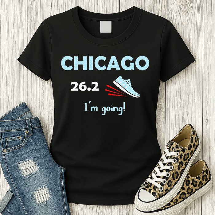 Chicago Im Going Marathon Runner Running 26.2 Womens T-Shirt