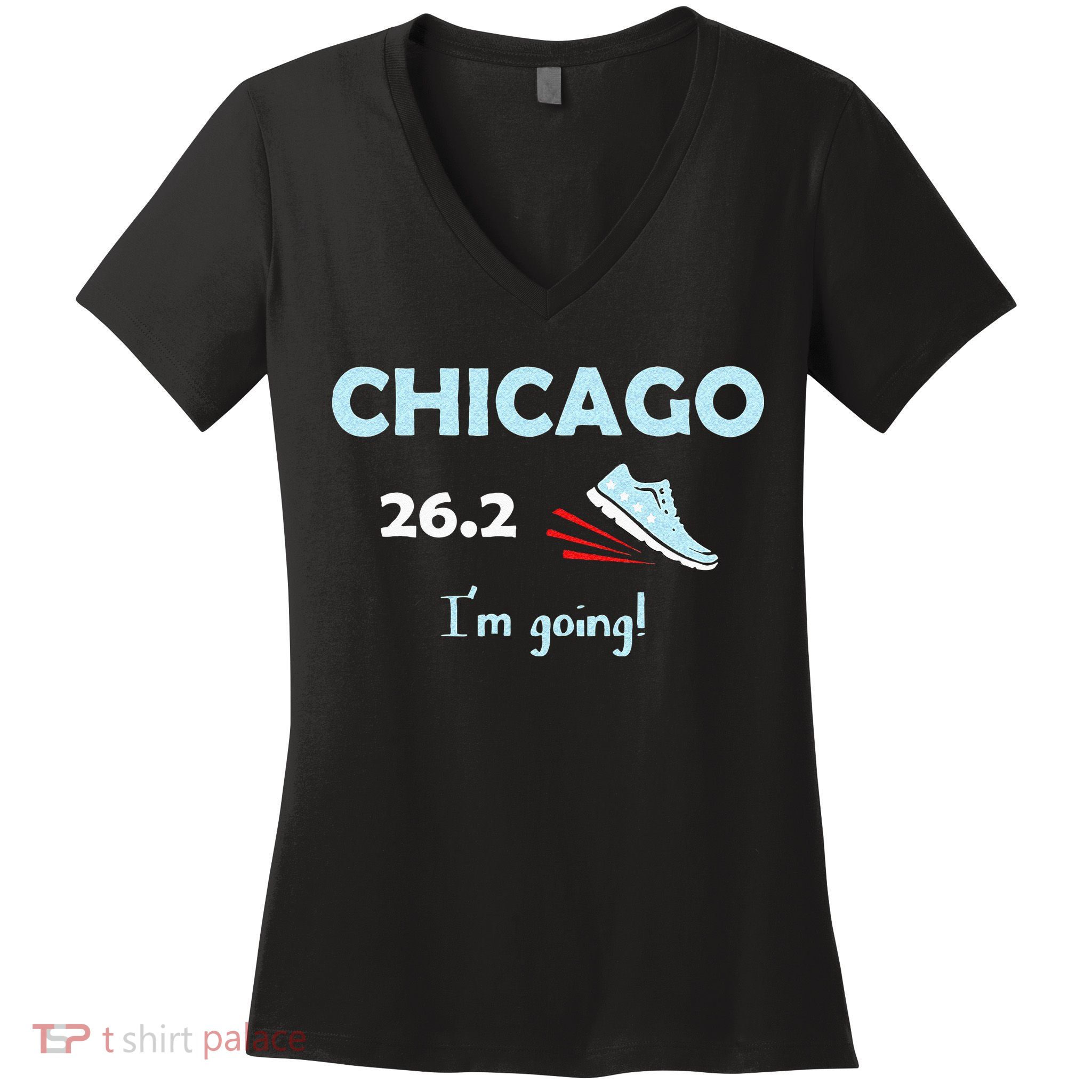 Chicago Im Going Marathon Runner Running 26.2 Women's V-Neck T-Shirt