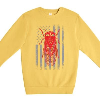 Cicada Insect Great Eastern Brood X Usa 2024 Magicicada Premium Crewneck Sweatshirt