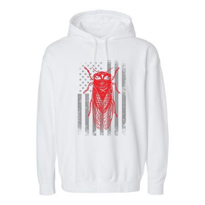 Cicada Insect Great Eastern Brood X Usa 2024 Magicicada Garment-Dyed Fleece Hoodie