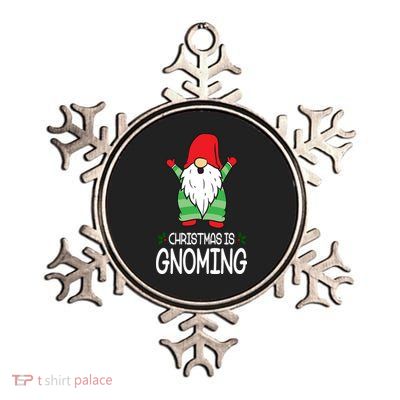 Christmas Is Gnoming Metallic Star Ornament