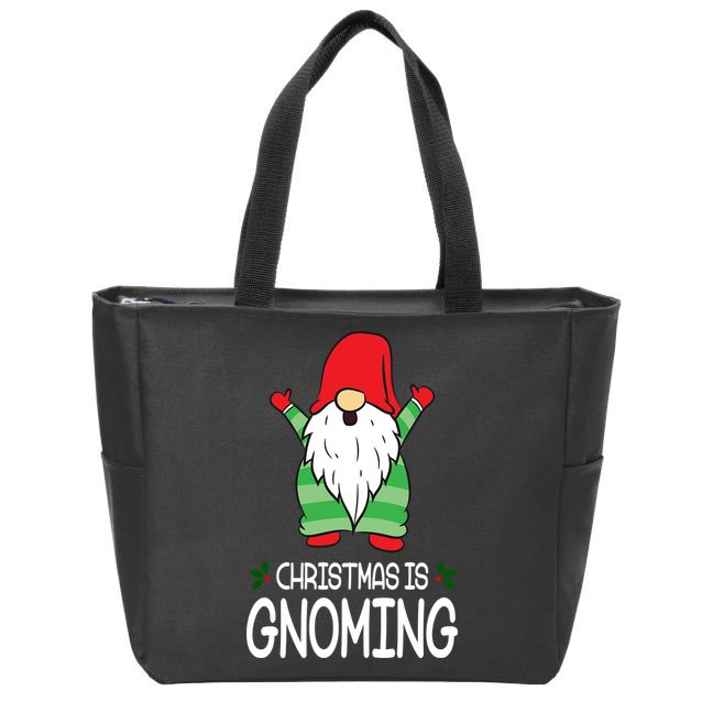 Christmas Is Gnoming Zip Tote Bag
