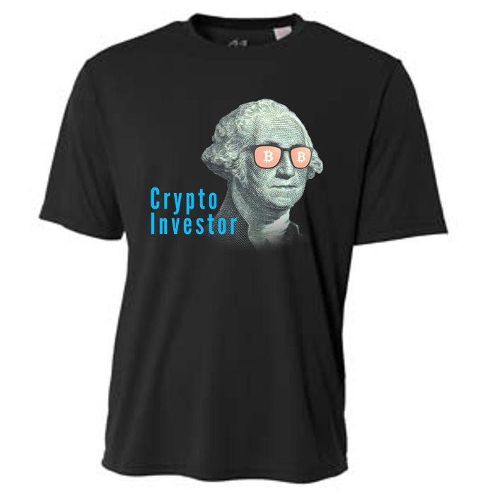 Crypto Investor, George In BTC Glasses, Bitcoin, Blockchain, Cryptocurrency, BTC Cooling Performance Crew T-Shirt