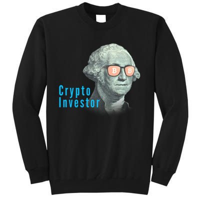 Crypto Investor, George In BTC Glasses, Bitcoin, Blockchain, Cryptocurrency, BTC Tall Sweatshirt