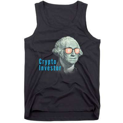 Crypto Investor, George In BTC Glasses, Bitcoin, Blockchain, Cryptocurrency, BTC Tank Top