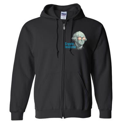 Crypto Investor, George In BTC Glasses, Bitcoin, Blockchain, Cryptocurrency, BTC Full Zip Hoodie