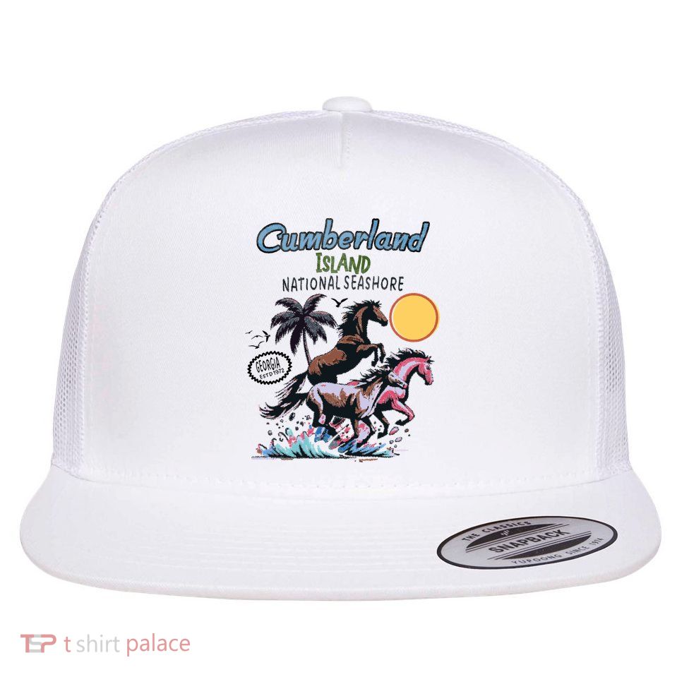 Cumberland Island Georgia Flat Bill Trucker Hat