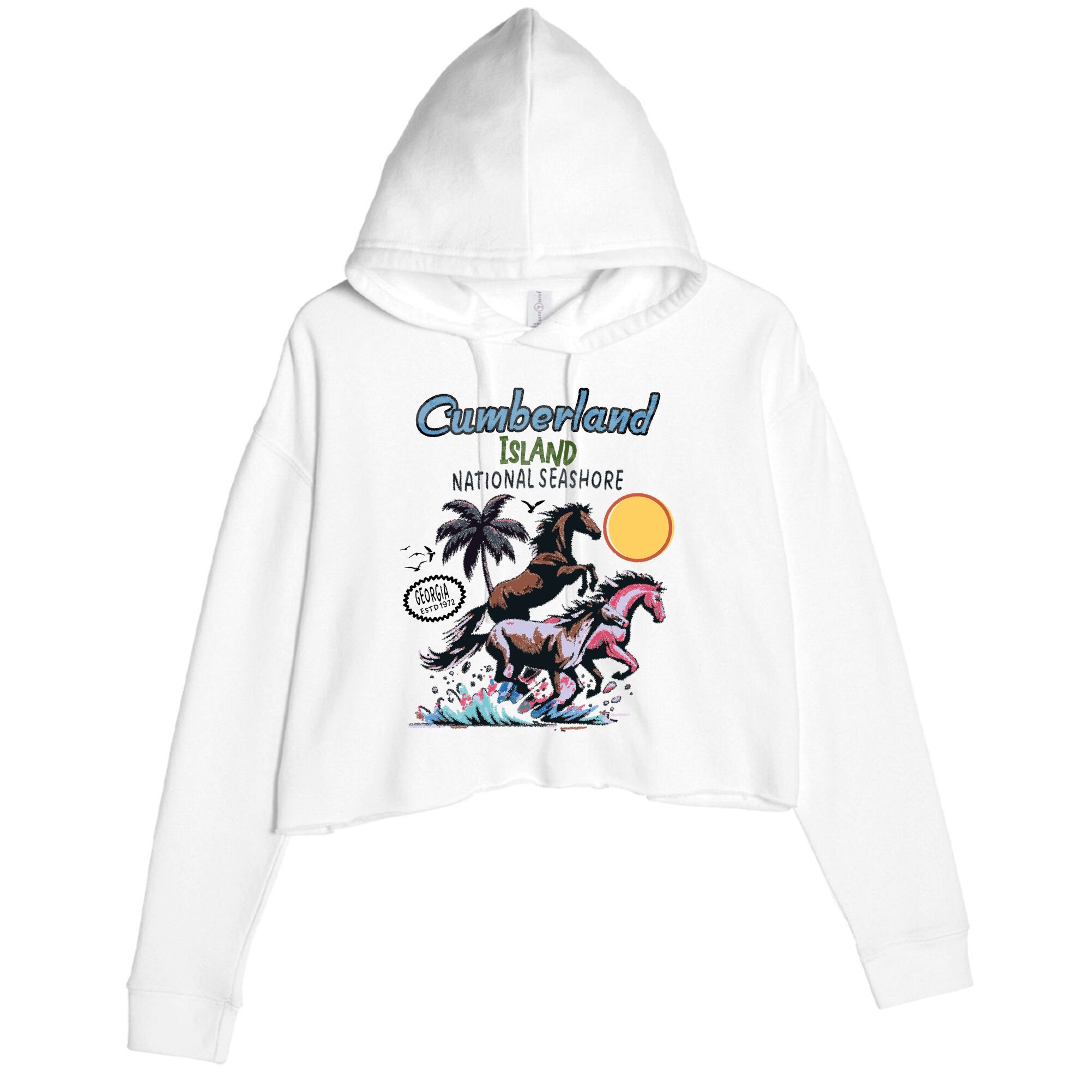 Cumberland Island Georgia Crop Fleece Hoodie