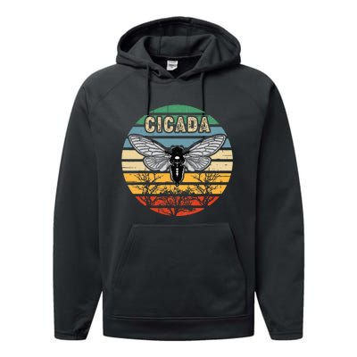 Cicada Insect Great Eastern Brood X 2021 Magicicada Performance Fleece Hoodie