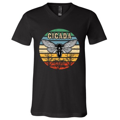 Cicada Insect Great Eastern Brood X 2021 Magicicada V-Neck T-Shirt