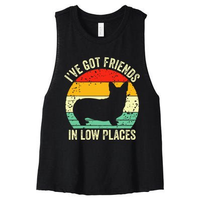 Corgi Ive Got Friends In Low Places Women's Racerback Cropped Tank