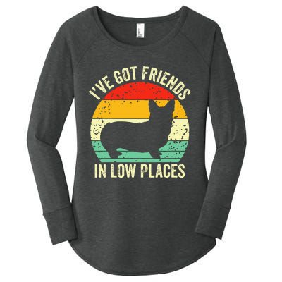 Corgi Ive Got Friends In Low Places Pembroke Welsh Lover Women's Perfect Tri Tunic Long Sleeve Shirt