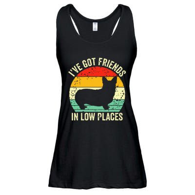 Corgi Ive Got Friends In Low Places Pembroke Welsh Lover Ladies Essential Flowy Tank