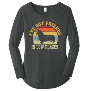 corgi ive got friends in low place dog corgi mom Women's Perfect Tri Tunic Long Sleeve Shirt