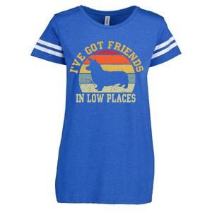 corgi ive got friends in low place dog corgi mom Enza Ladies Jersey Football T-Shirt