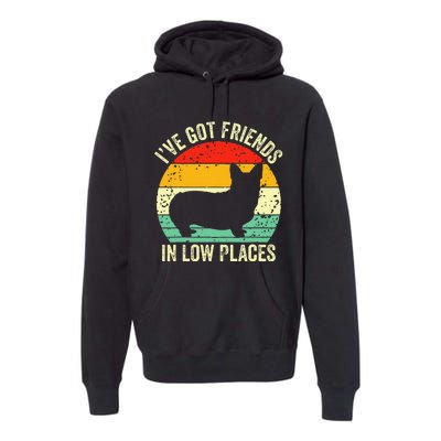 Corgi IVe Got Friends In Low Places Pembroke Welsh Lover Te Premium Hoodie