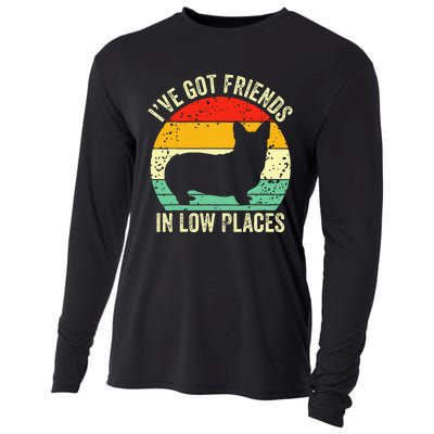 Corgi IVe Got Friends In Low Places Pembroke Welsh Lover Te Cooling Performance Long Sleeve Crew