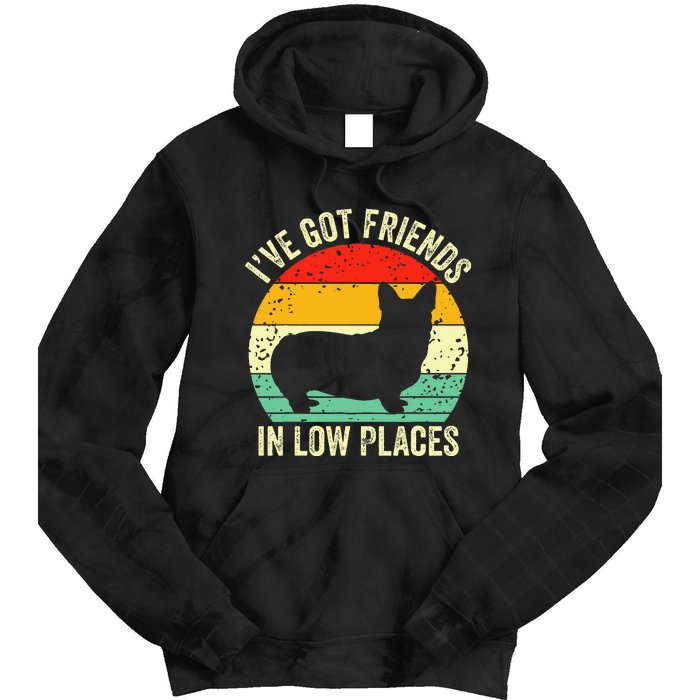 Corgi IVe Got Friends In Low Places Pembroke Welsh Lover Te Tie Dye Hoodie