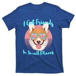 Corgi I Got Friends In Small Places Retro Pet Dog Lover Meaningful Gift T-Shirt