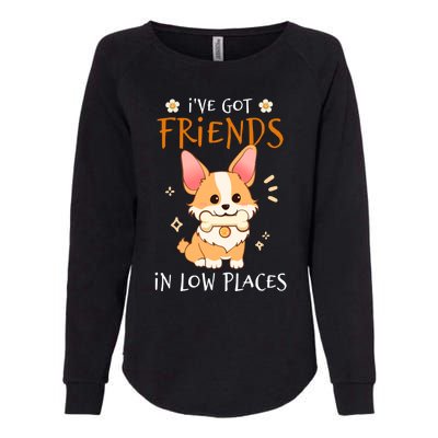 Corgi I've Got Friends In Low Places Pembroke Welsh Lover Great Gift Womens California Wash Sweatshirt