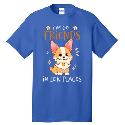 Corgi I've Got Friends In Low Places Pembroke Welsh Lover Great Gift Tall T-Shirt