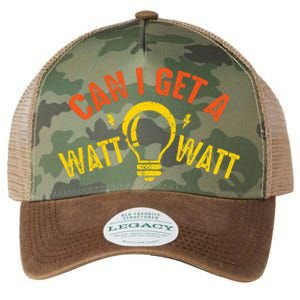 Can I Get A Watt Watt Funny Electrician Gift Legacy Tie Dye Trucker Hat