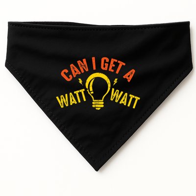 Can I Get A Watt Watt Funny Electrician Gift USA-Made Doggie Bandana