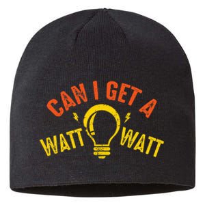 Can I Get A Watt Watt Funny Electrician Gift Sustainable Beanie