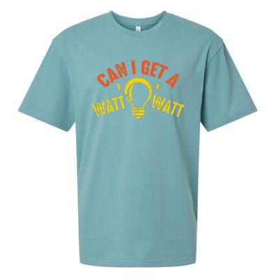 Can I Get A Watt Watt Funny Electrician Gift Sueded Cloud Jersey T-Shirt