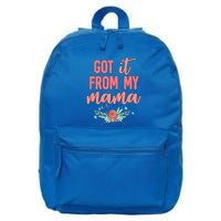Cute I Got It From My Mama Botanical Wild Flowers Gift 16 in Basic Backpack