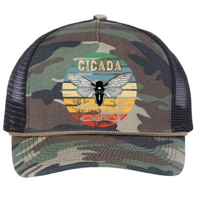 Cicada Insect Great Eastern Brood X 2021 Magicicada Retro Rope Trucker Hat Cap