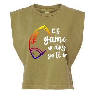 Cute It's Game Day Ya'll Football Great Gift Garment-Dyed Women's Muscle Tee