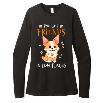 Corgi I've Got Friends In Low Places Pembroke Welsh Lover Gift Womens CVC Long Sleeve Shirt