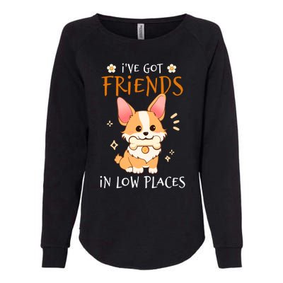 Corgi I've Got Friends In Low Places Pembroke Welsh Lover Gift Womens California Wash Sweatshirt