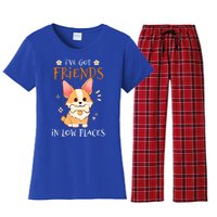 Corgi I've Got Friends In Low Places Pembroke Welsh Lover Gift Women's Flannel Pajama Set