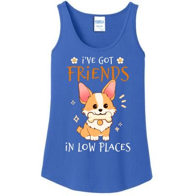 Corgi I've Got Friends In Low Places Pembroke Welsh Lover Gift Ladies Essential Tank