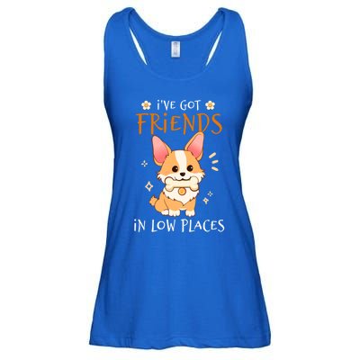 Corgi I've Got Friends In Low Places Pembroke Welsh Lover Gift Ladies Essential Flowy Tank