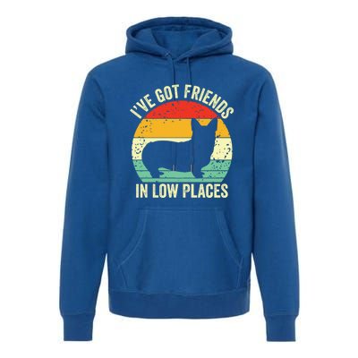 Corgi I've Got Friends In Low Places Pembroke Welsh Lover Te Gift Premium Hoodie