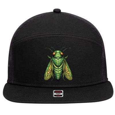 Cicada Insect Great Eastern Broods Xix Xiii 2024 Emergence 7 Panel Mesh Trucker Snapback Hat