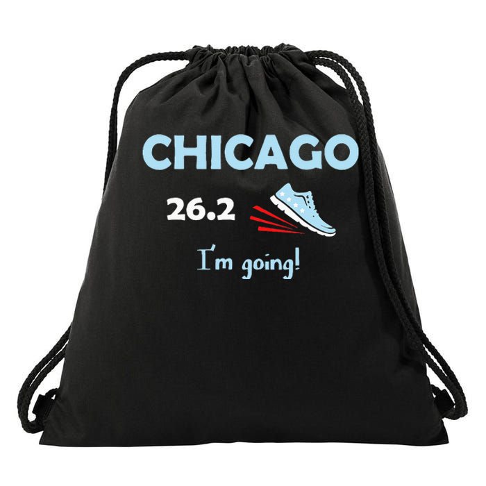 Chicago Im Going Marathon Runner Running Drawstring Bag