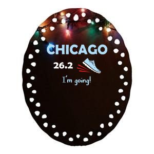 Chicago Im Going Marathon Runner Running 262 Ceramic Oval Ornament