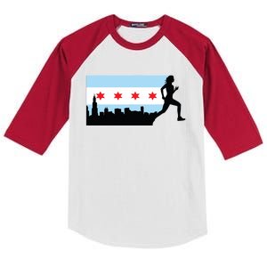 Chicago Im Going Marathon Runner Running 262 Kids Colorblock Raglan Jersey