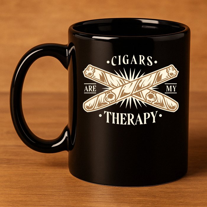 Cigars Are My Therapy 11oz C Handle Ceramic Mug