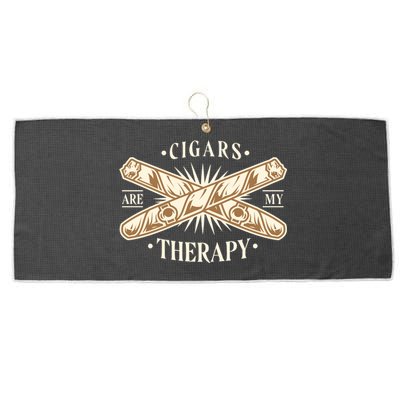 Cigars Are My Therapy Large Microfiber Waffle Golf Towel