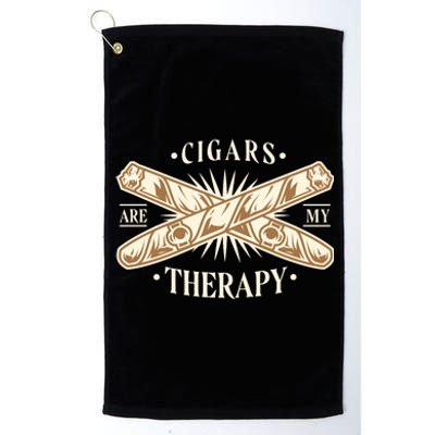 Cigars Are My Therapy Platinum Collection Golf Towel