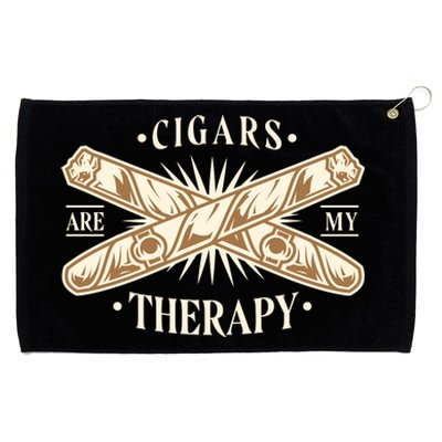 Cigars Are My Therapy Grommeted Golf Towel